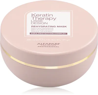 Alfaparf Milano Keratin Therapy Lisse Design - Маска для волос, восстанавливающая увлажнение для придания блеска и мягкости волосам, 200 мл