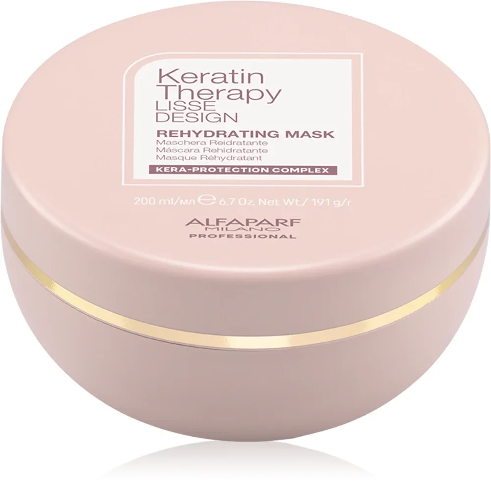 Alfaparf Milano Keratin Therapy Lisse Design - Маска для волос, восстанавливающая увлажнение для придания блеска и мягкости волосам, 200 мл