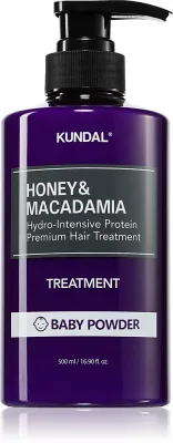 Маска для волос KUNDAL Honey Macadamia Baby Powder увлажняющая, с маслом макадамии, 500 мл
