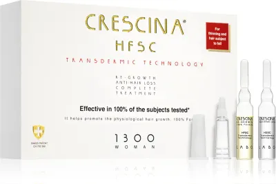 Средство для волос Crescina Transdermic 1300 Re-Growth and Anti-Hair Loss в ампулах, для женщин, 20 ампул по 3