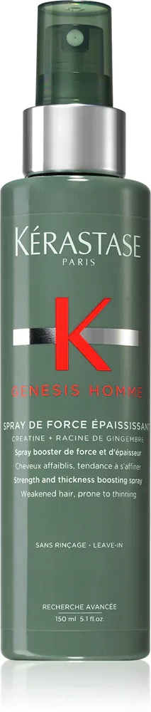 Спрей для волос Kerastase Genesis Homme Spray de Force Epaississant уплотняющий, с креатином и корнем имбиря, 150 мл