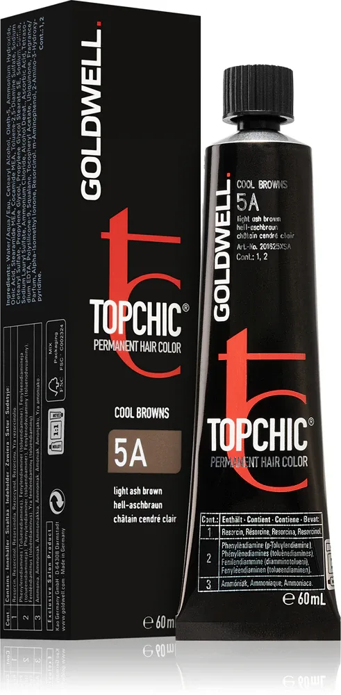 Goldwell Topchic Permanent Hair Color - Краска для волос, 60 мл, оттенок 5A