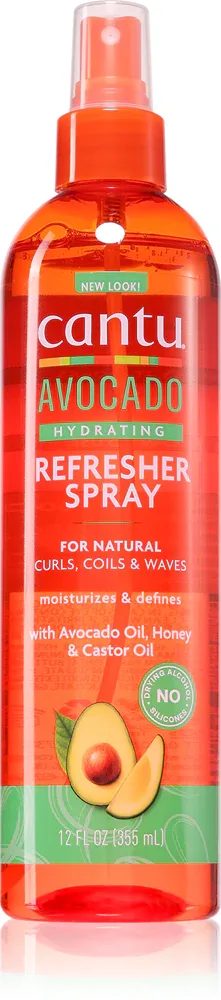 CANTU Avocado Refresher Spray - Увлажняющий спрей для волос для кудрявых и волнистых волос, 355 мл