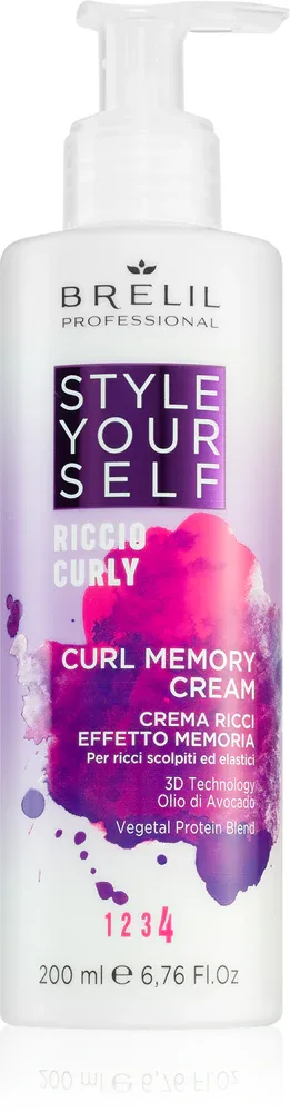 Помада для укладки волос Brelil Professional Style YourSelf Curl Memory Cream сильной фиксации, для кудрявых волос, 200 мл