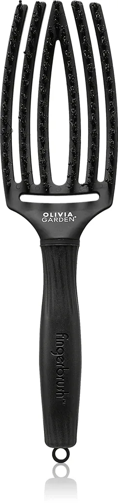 Olivia Garden Fingerbrush Boar & Nylon - Расческа для волос с нейлоновыми волокнами и волосом дикого животного, 1 шт