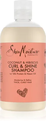 Shea Moisture Coconut & Hibiscus - Увлажняющий шампунь для кудрявых и волнистых волос, 384 мл