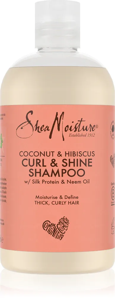 Shea Moisture Coconut & Hibiscus - Увлажняющий шампунь для кудрявых и волнистых волос, 384 мл