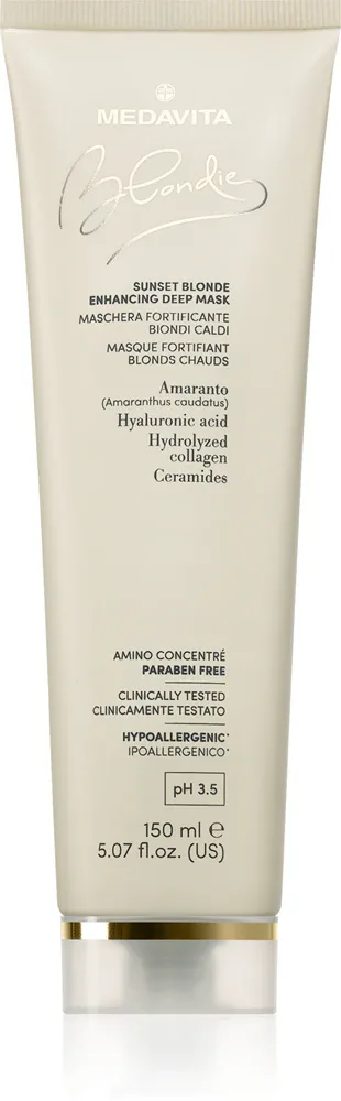 Medavita Blondie Sunset Blonde Enhancing Deep Mask - Интенсивная маска для волос блонд с балаяжем, 150 мл