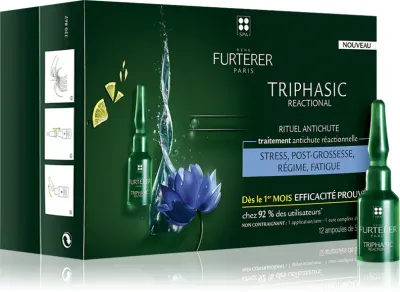 Rene Furterer Triphasic Reactional - Комплексный уход при реактивном выпадении волос, 12 мл