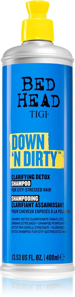 TIGI Down N' Dirty Clarifying Detox Shampoo - Шампунь для ежедневного использования с очищающим и детоксицирующим эффектом, 400 мл