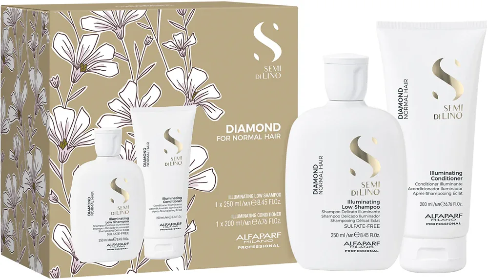 Alfaparf Milano Semi di Lino Diamond Kit - Набор для придания блеска и мягкости волос, 2 шт