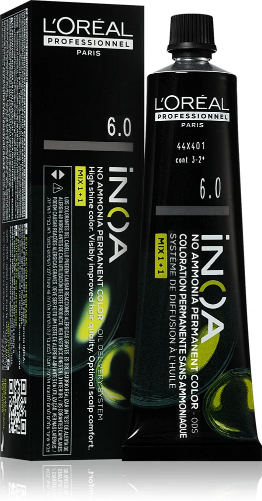 L’Oreal Professionnel Inoa - Постоянная краска для волос без аммиака, 60 мл, оттенок 6.0