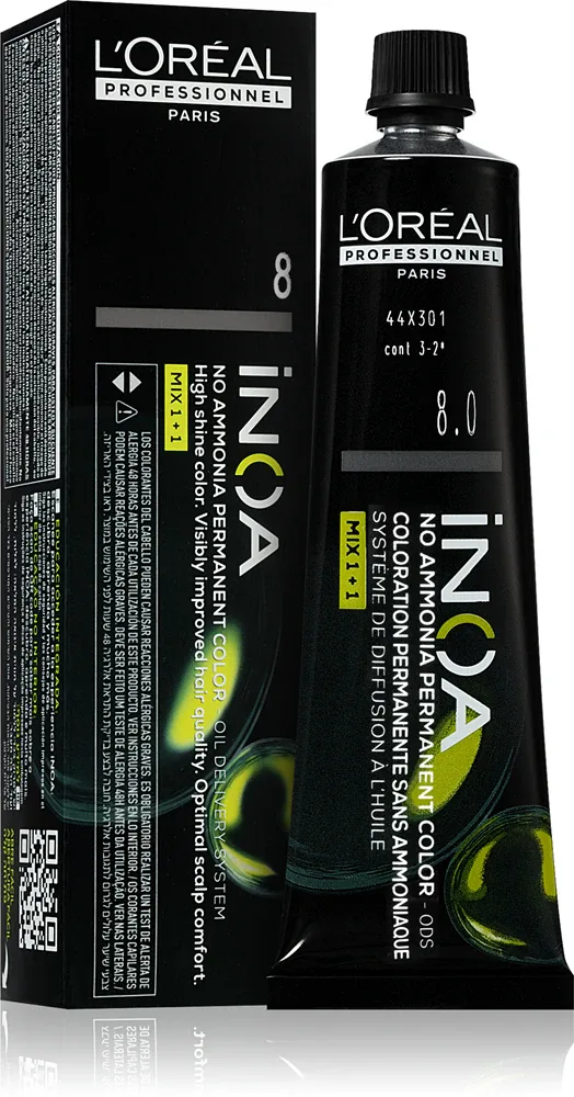 L’Oreal Professionnel Inoa - Постоянная краска для волос без аммиака, 60 мл, оттенок 8.0