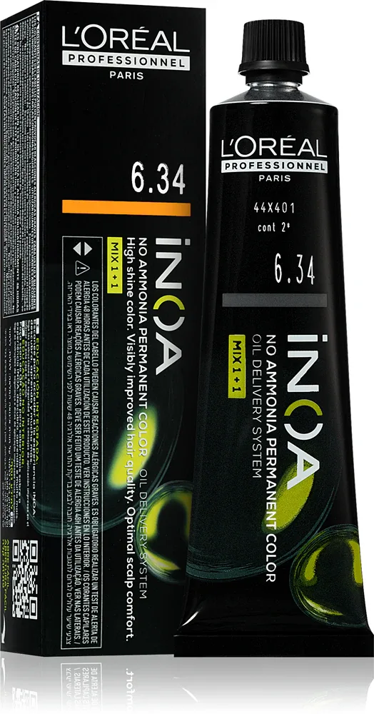 L’Oreal Professionnel Inoa - Постоянная краска для волос без аммиака, 60 мл, оттенок 6.34