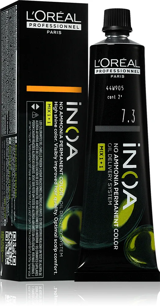 L’Oreal Professionnel Inoa - Постоянная краска для волос без аммиака, 60 мл, оттенок 7.3