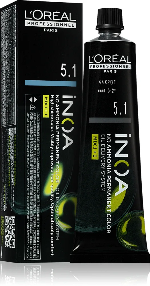 L’Oreal Professionnel Inoa - Постоянная краска для волос без аммиака, 60 мл, оттенок 5.1