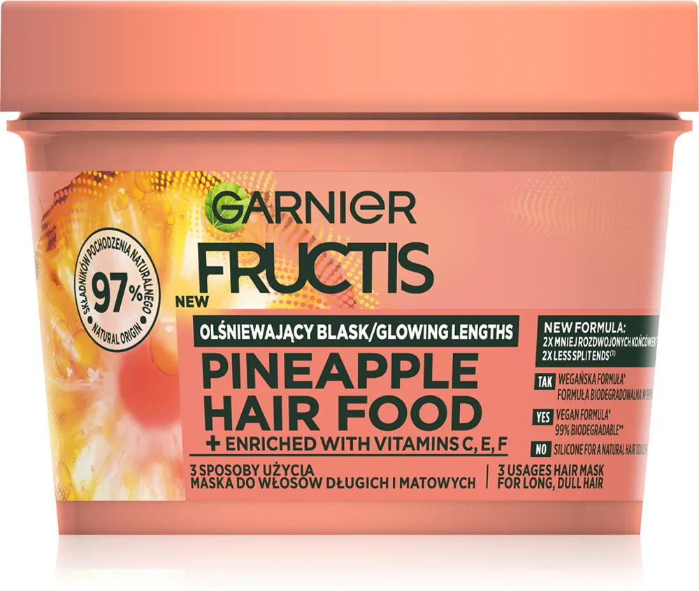 Garnier Fructis Pineapple Hair Food - Маска для волос против секущихся кончиков волос, 400 мл
