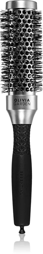 Термостойкая круглая щётка-браш Olivia Garden Blowout Classic Silver, алюминиевый корпус, антистатик, 1 шт