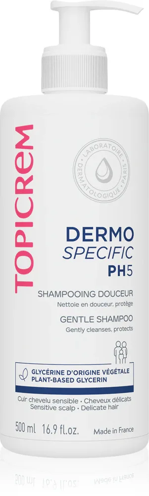 Topicrem PH5 Gentle Shampoo - Нежный шампунь для ежедневного использования для чувствительной кожи, 500 мл