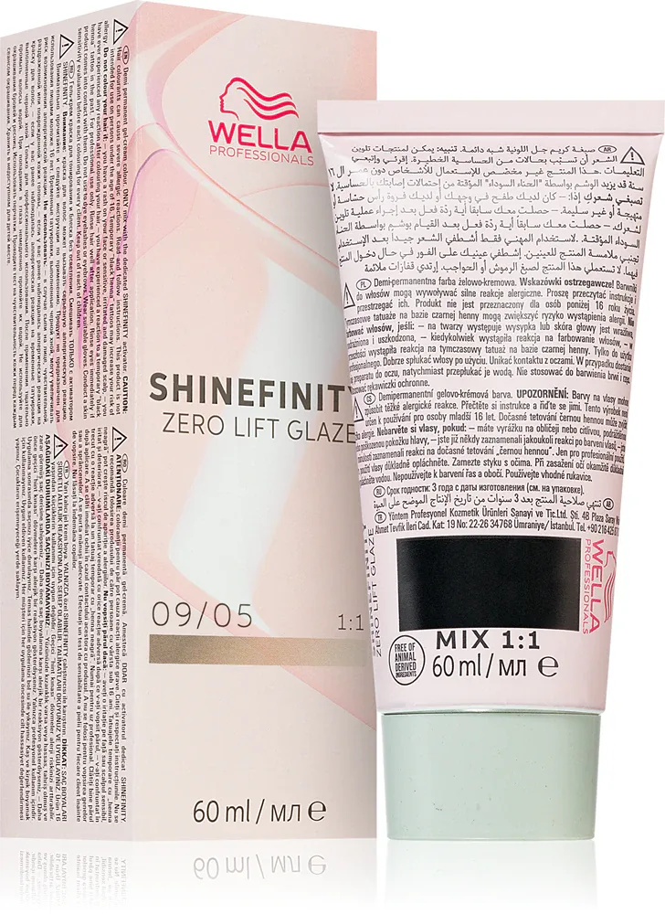 Wella Professionals Shinefinity Zero Lift Glaze - Деми-перманентная краска для волос, 60 мл, оттенок 09/05 - Silk Blush