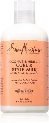 Shea Moisture Coconut & Hibiscus Curl & Style - Увлажняющее молочко для кудрявых волос, 237 мл