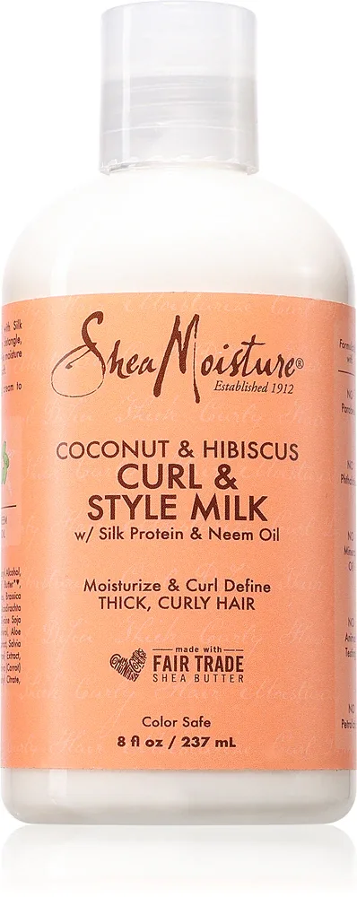Shea Moisture Coconut & Hibiscus Curl & Style - Увлажняющее молочко для кудрявых волос, 237 мл