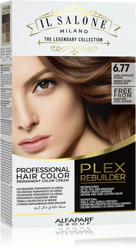 Alfaparf Milano Il Salone Milano Plex Rebuilder - стойкая краска для волос, 1 шт, оттенок 6.77 - Dark Chocolate Blonde