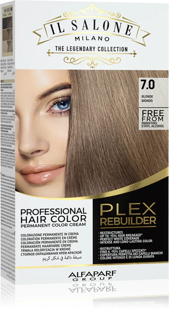 Alfaparf Milano Il Salone Milano Plex Rebuilder - стойкая краска для волос, 1 шт, оттенок 7.0 - Blonde