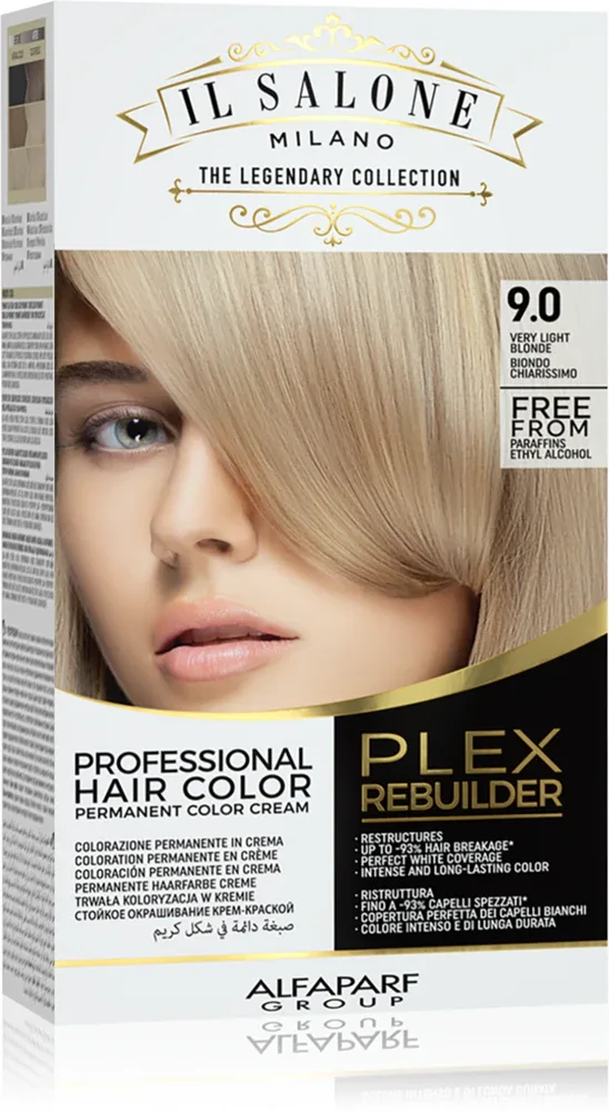 Alfaparf Milano Il Salone Milano Plex Rebuilder - стойкая краска для волос, 1 шт, оттенок 9.0 - Very Light Blonde