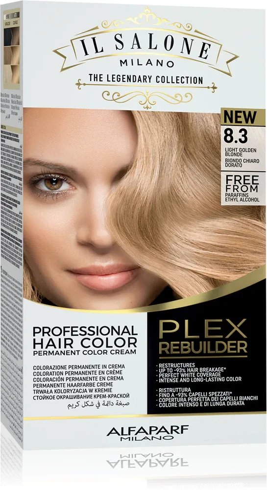 Alfaparf Milano Il Salone Milano Plex Rebuilder - стойкая краска для волос, 1 шт, оттенок 8,3 - Light Golden Blonde