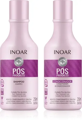 INOAR Pos Progress - Набор для волос po prostowaniu keratynowym i nanoplastii, 2 мл
