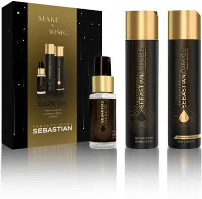 Sebastian Professional Dark Oil Set - Подарочный набор увлажняющего и придающего блеск шампуня, 3 шт