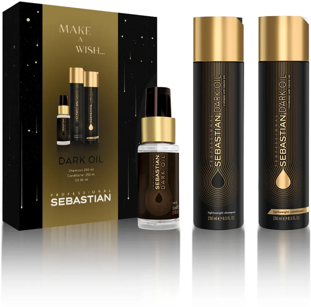 Sebastian Professional Dark Oil Set - Подарочный набор увлажняющего и придающего блеск шампуня, 3 шт
