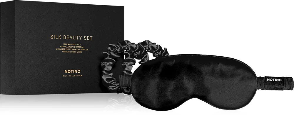 Notino Silk Collection Sleeping mask & Scrunchies Set - Подарочный набор оттенка Cream, оттенок базовый