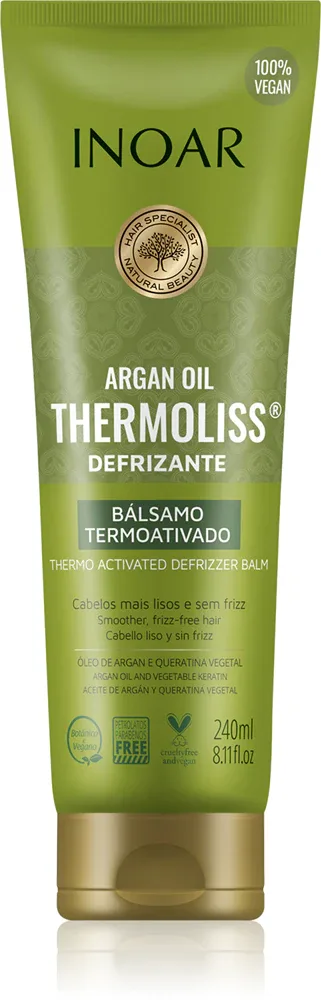 INOAR Argan Oil System Thermoliss - Смягчающий бальзам для волос z ochroną termiczną, 240 мл