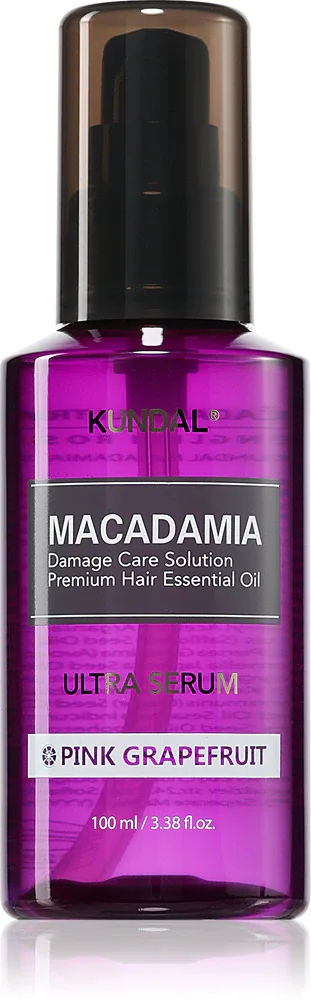 KUNDAL Macadamia Ultra Serum Pink Grapefruit - Регенерирующая сыворотка в масле для поврежденных волос, 100 мл