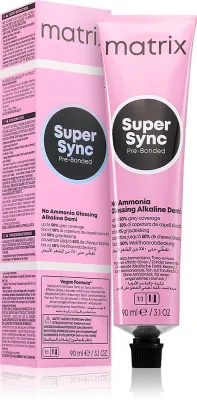 Профессиональная краска для волос Matrix Super Sync Pre-Bonded, стойкая, покрытие седины, 90 мл