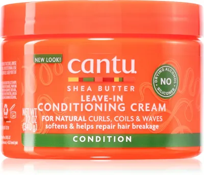 CANTU Shea Butter Leav-In Cond Cream - Несмываемый кондиционер для волос с кудрявой и волнистой структурой, 340 г