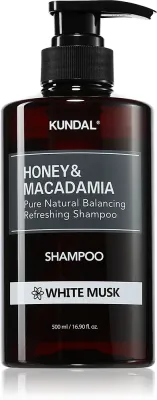 KUNDAL Honey & Macadamia White Musk - Натуральный шампунь для сухих и поврежденных волос, 500 мл