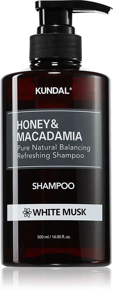 KUNDAL Honey & Macadamia White Musk - Натуральный шампунь для сухих и поврежденных волос, 500 мл