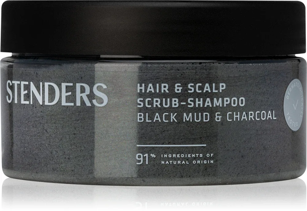 STENDERS Black Mud & Charcoal - Очищающий пилинг для волос и кожи головы, 300 г