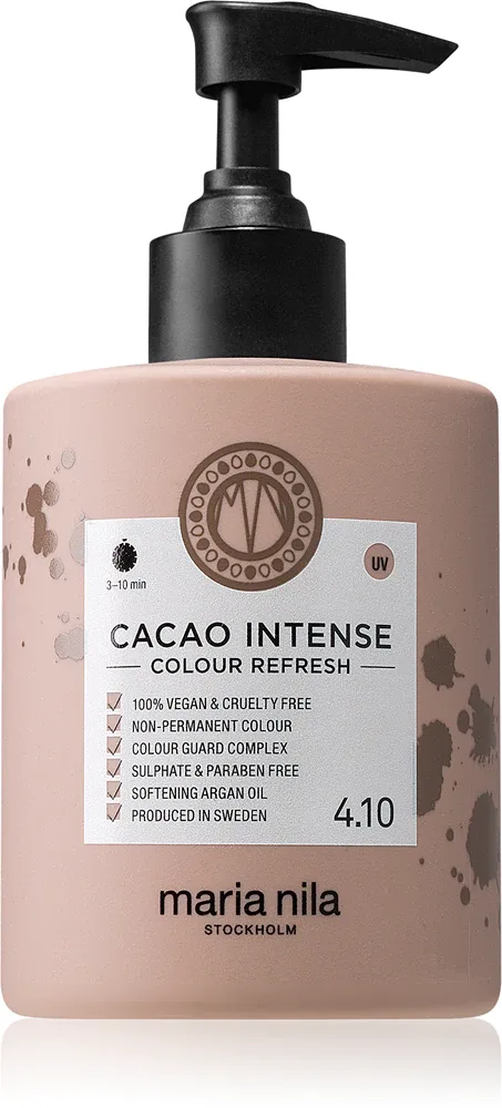 Тонирующая маска для волос Maria Nila Colour Refresh Cacao Intense, смываемая, тёмно-коричневый оттенок