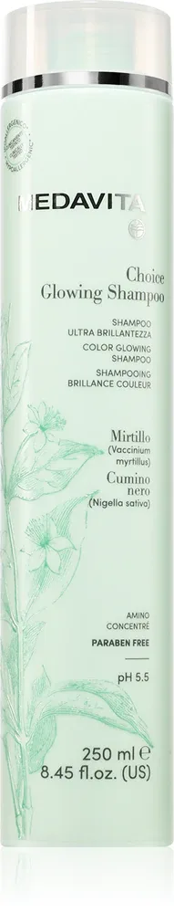 Medavita Choice Glowing Shampoo - Ухаживающий шампунь для придания блеска и мягкости волосам, 250 мл
