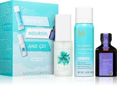 Moroccanoil Refresh, Nourish, and Go! (Light Tones) - Набор для волос блондинок для женщин, 3 шт