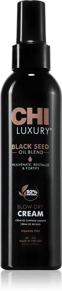 CHI Luxury Black Seed Oil Blow Dry Cream - Крем питательный и термозащитный для выравнивания волос, 177 мл
