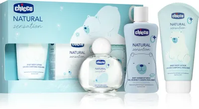 Набор косметики для малыша Chicco Natural Sensation Baby Essential подарочный, с рождения для детейс рождения 0+