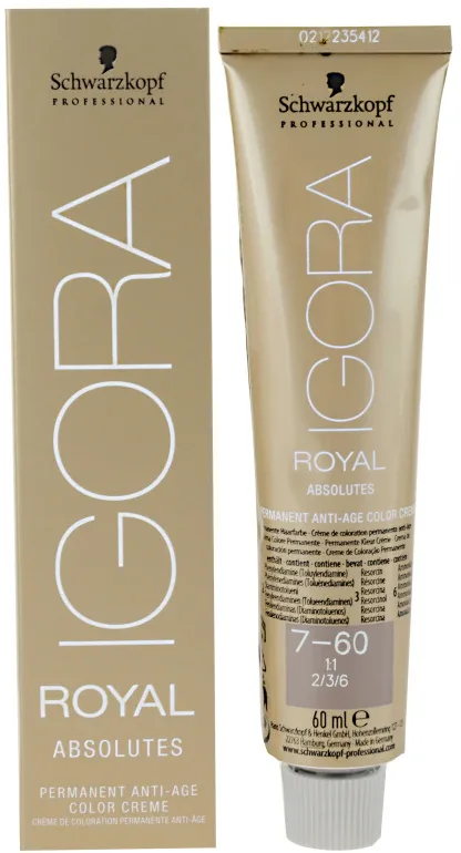 Schwarzkopf Professional IGORA Royal Absolutes - Краска для волос, 60 мл, оттенок 6-60 Dark Blonde Chocolate Natural