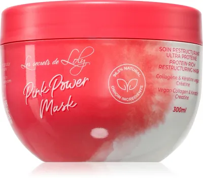 Les Secrets De Loly Pink Power Mask - Маска для волос восстанавливающая для кудрявых и волнистых волос, 300 мл