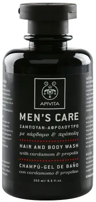 Apivita Men's Care Hair and Body Wash with Cardamon & Propolis - Шампунь и гель для душа 2в1, 250 мл