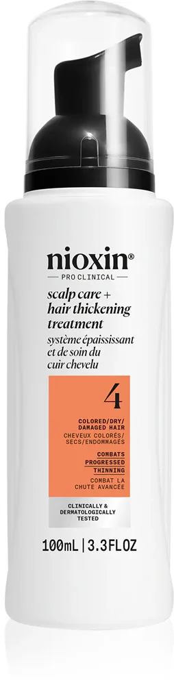 Nioxin System 4 Scalp + Hair Thickening Treatment - Сыворотка для волос, страдающих от редкости, тонких или подвергшихся химическим воздействиям, 100 мл